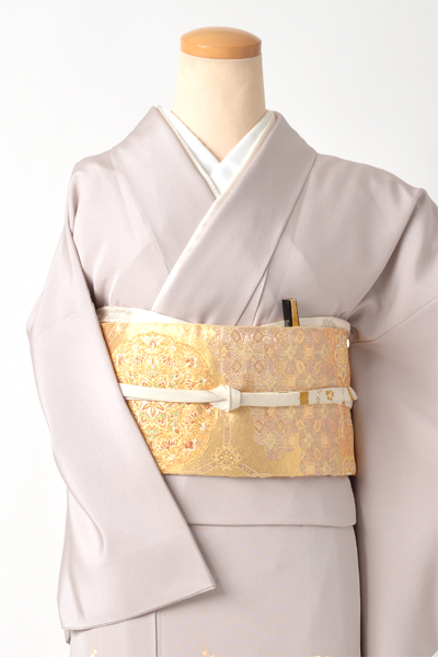 色留袖[竜胆（りんどう）色・四季花におしどり]