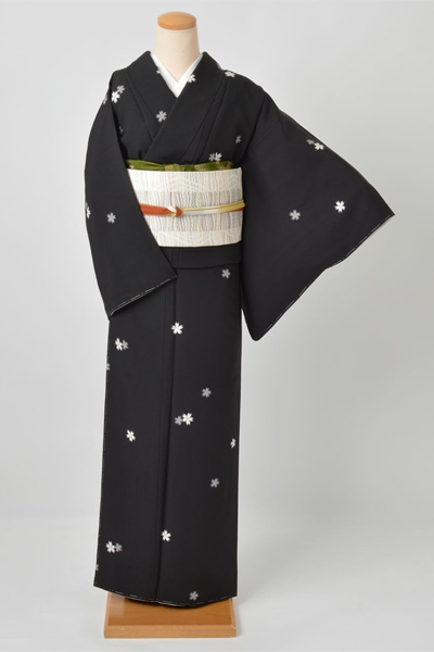 小紋[黒地に桜]