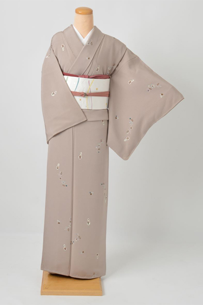 小紋[香色に小花や瓢箪]