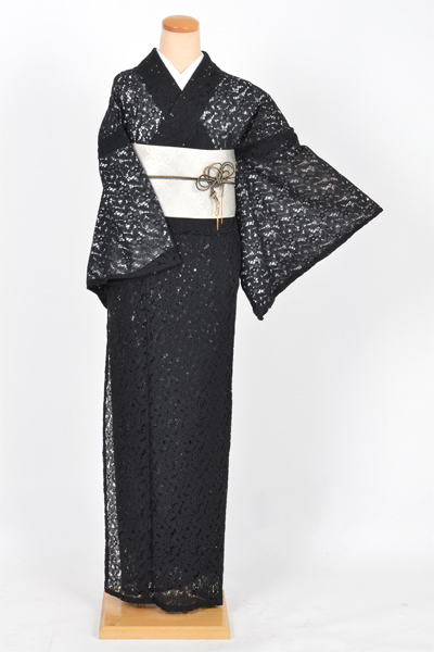 小紋[黒レース/襦袢・帯締付]