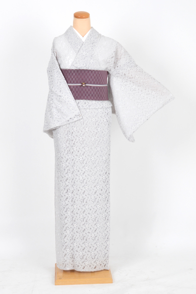 小紋[グレーレース/襦袢・帯締付]