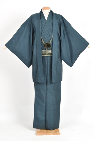 紬アンサンブル［鉄紺・大島紬］