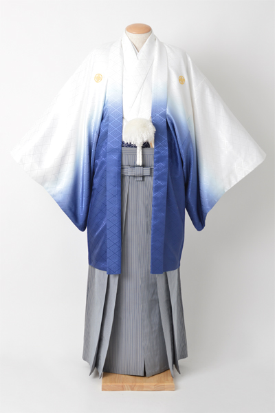 紋付袴[青グラデーション]