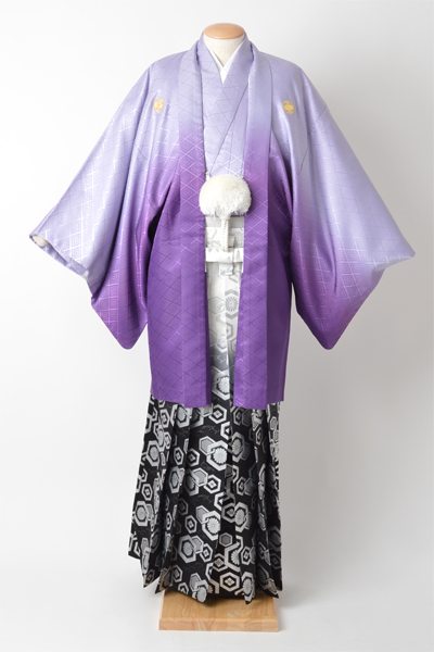 紋付袴[紫グラデーション]