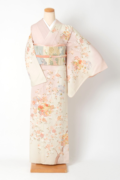 ひとえ_薄ピンクとクリーム地