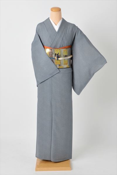 単衣(グレー地・鮫小紋)