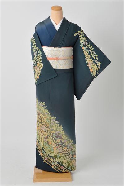 単衣(モスグリーン地)