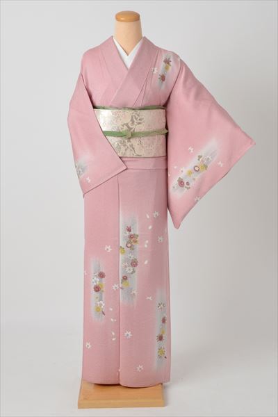 単衣(ピンク地に小花)