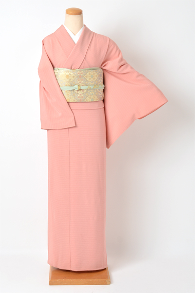 色無地[絽縮緬/一重梅色]