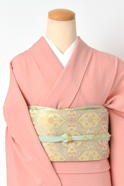 色無地[絽縮緬/一重梅色]