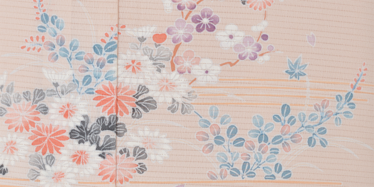 夏物(ピンク地・あずき色)