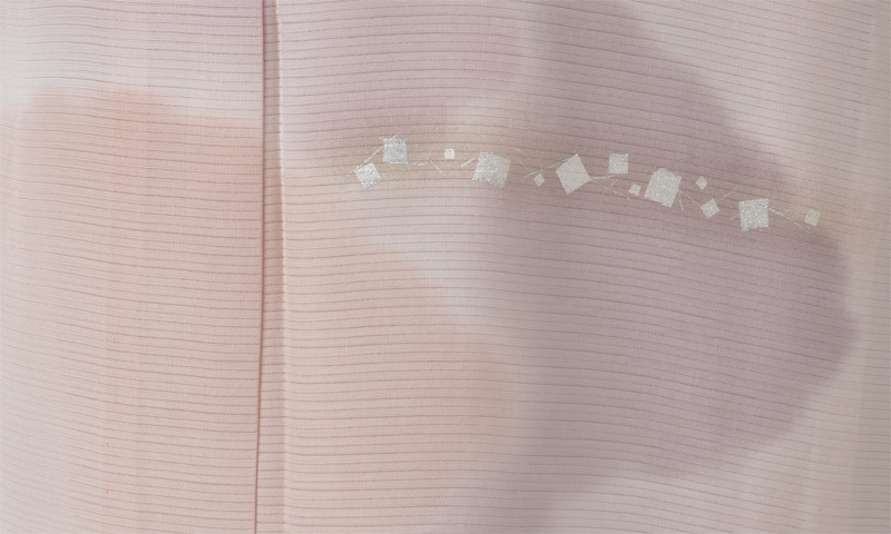 訪問着[灰桜色・ぼかし雲取り]