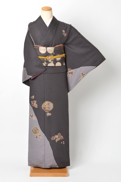 ぜんまい紬（Sサイズ）［黒橡色/辻が花]