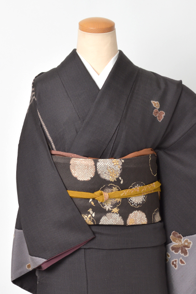 ぜんまい紬（Sサイズ）［黒橡色/辻が花]