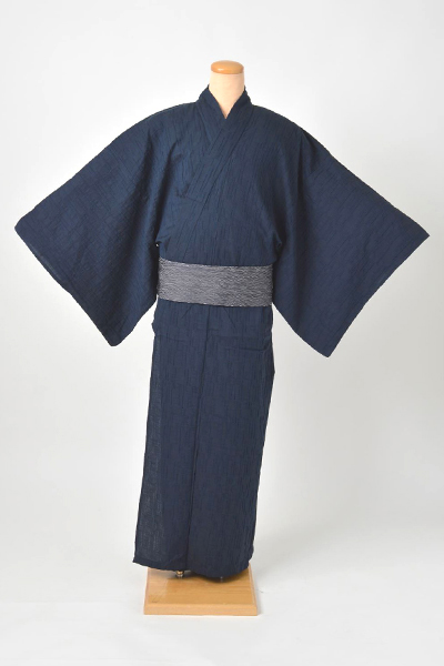 浴衣[164-172cm]（紺地・ストレッチタイプ）