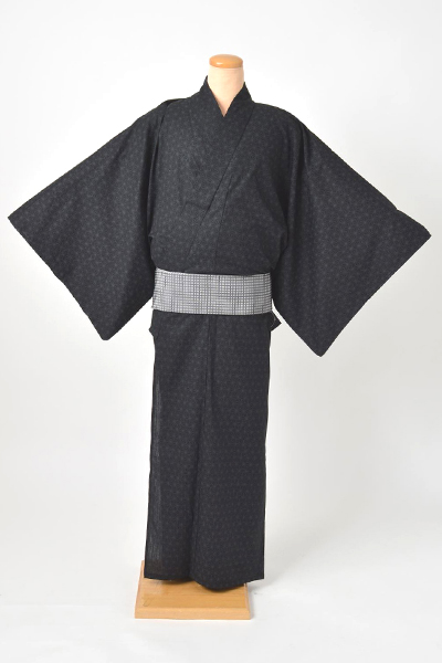 浴衣[171-181cm]（黒地・麻の葉）