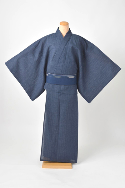 浴衣[172-180cm]〔紺地・縞〕