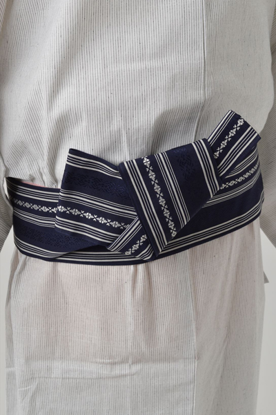 浴衣[162-170cm]（白地・縞）