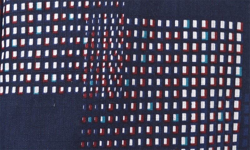 浴衣［171-179］紺地に大小の格子