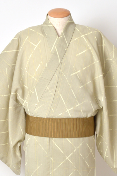 浴衣[170-178cm枯葉色・ちぎれ格子]