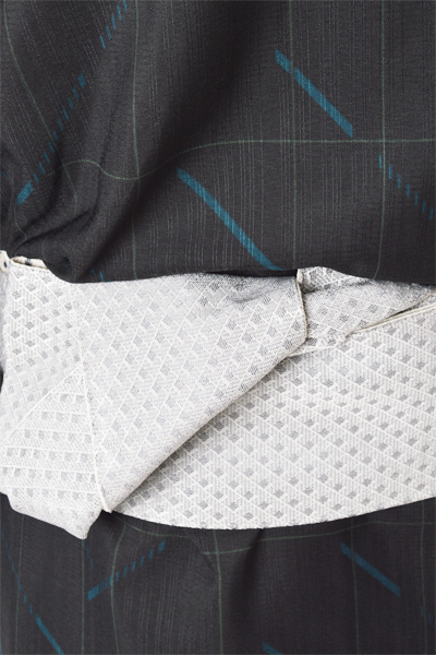 浴衣[175-184cm・黒色・ちぎれ格子]