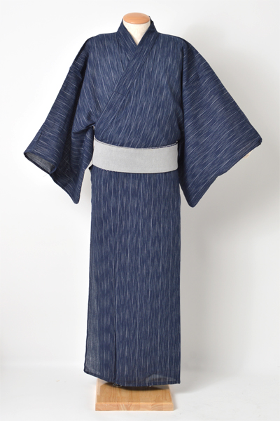 浴衣[173-181cm・紺地に縦絣柄]