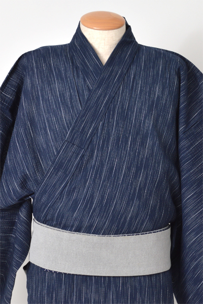 浴衣[173-181cm・紺地に縦絣柄]