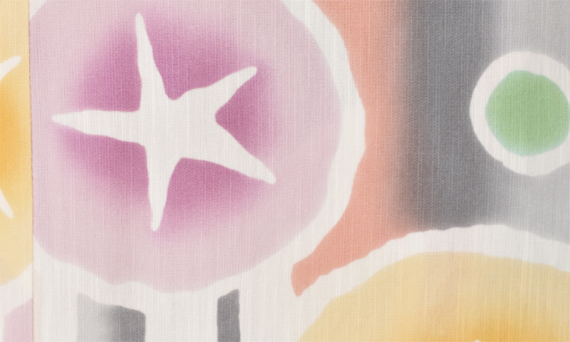 ゆかた(オフホワイト地・朝顔)