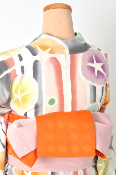 ゆかた(オフホワイト地・朝顔)