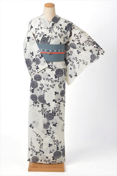 浴衣(白地・菊・萩)