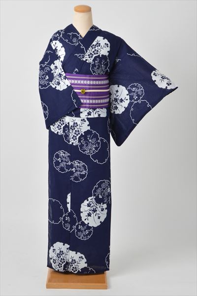 浴衣(藍色・雪輪)