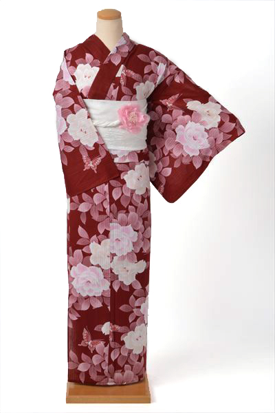 浴衣(ワインレッド)