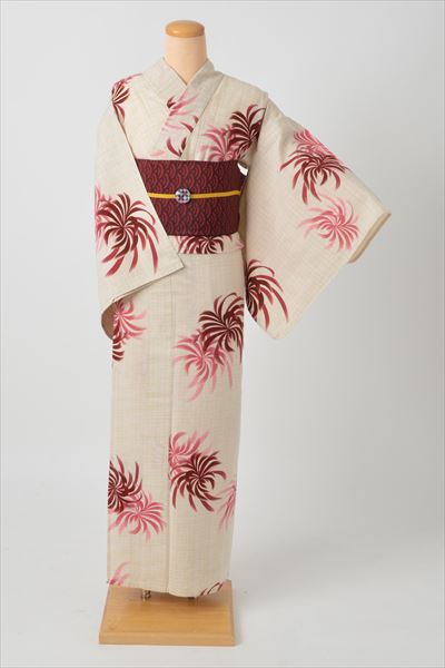 浴衣(アイボリー・菊)