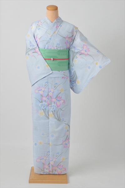 浴衣(水色・あやめ)