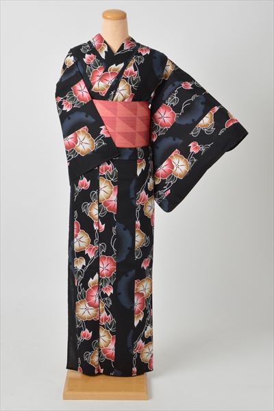 浴衣(黒地・縞)