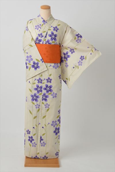 浴衣(アイボリー・花)