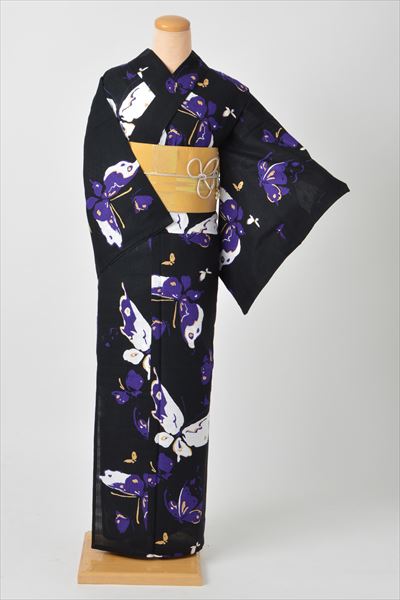 浴衣(黒地・アゲハ蝶)