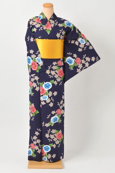 浴衣［紺地に朝顔］