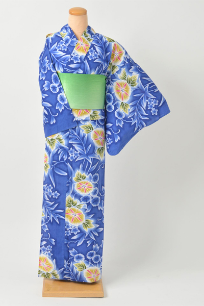 浴衣［ブルー地に朝顔］