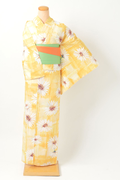 浴衣［黄色地にマーガレット］