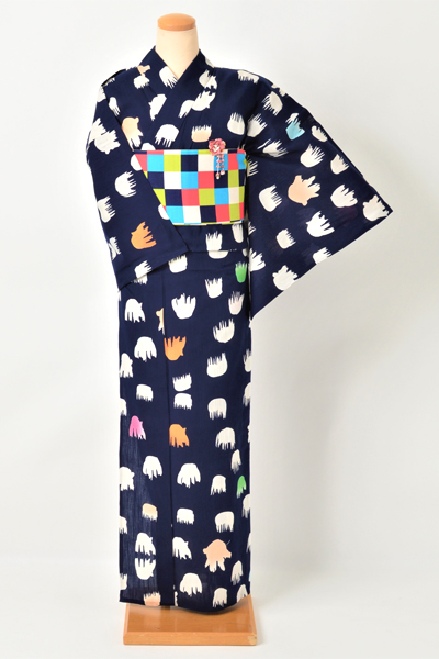 浴衣［tsumori chisato　紺地の抽象柄］