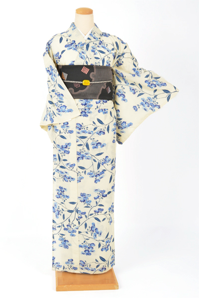 着物風浴衣【生成色・菊・セットコーデ】