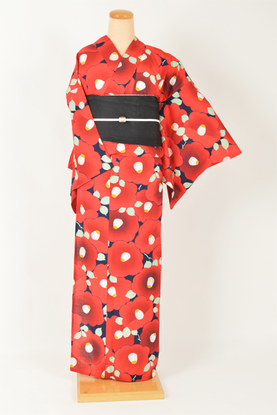浴衣【赤・椿】