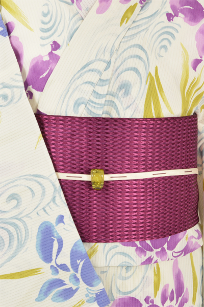 浴衣【白地・カキツバタ】