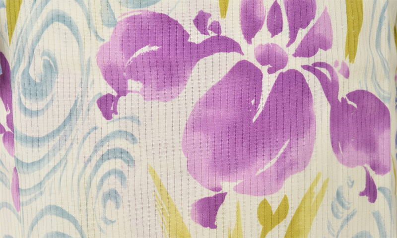 浴衣【白地・カキツバタ】