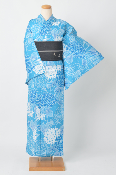 浴衣［スカイブルー/あじさい]