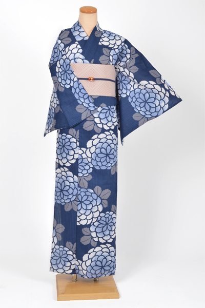 浴衣［紺色/菊]
