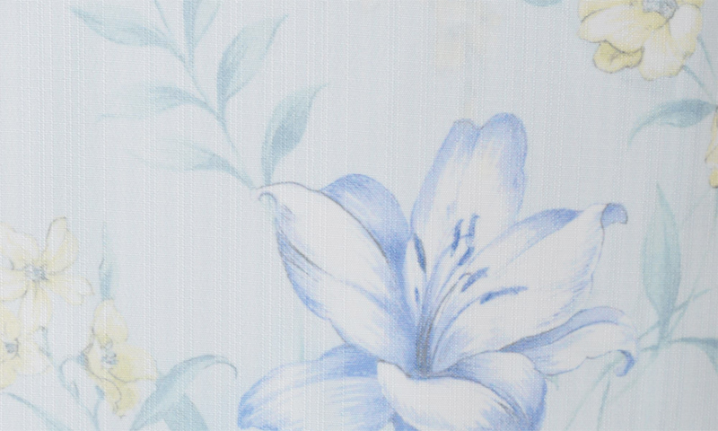 浴衣［水色/百合の花]