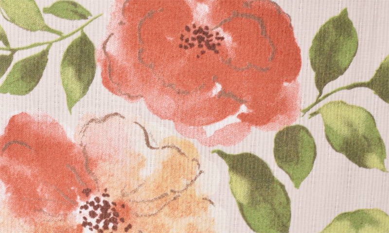 浴衣[撫子色/手描き風花模様]