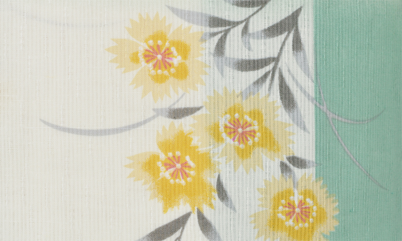 浴衣[Ｓサイズ/若竹色/黄色撫子]
